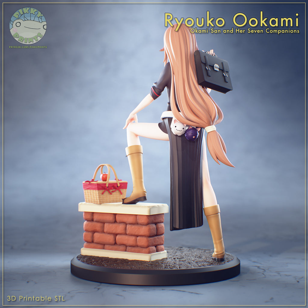 Ryouko Ookami (Okami-san and Her Seven Companions) resin figure by PikkyPrints — studio render 3