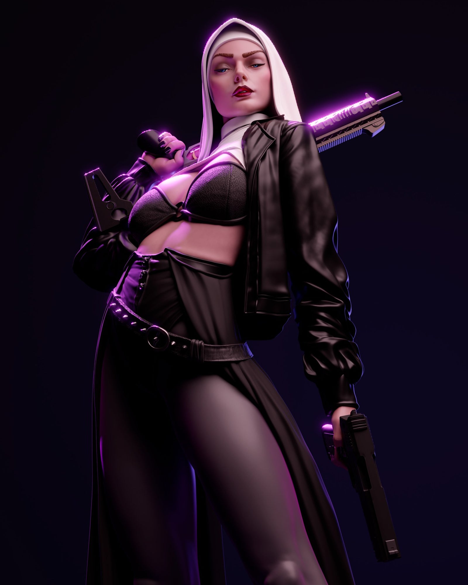 Nun with Gun _Original Characters resin figure by CA 3D Studios — studio preview 1