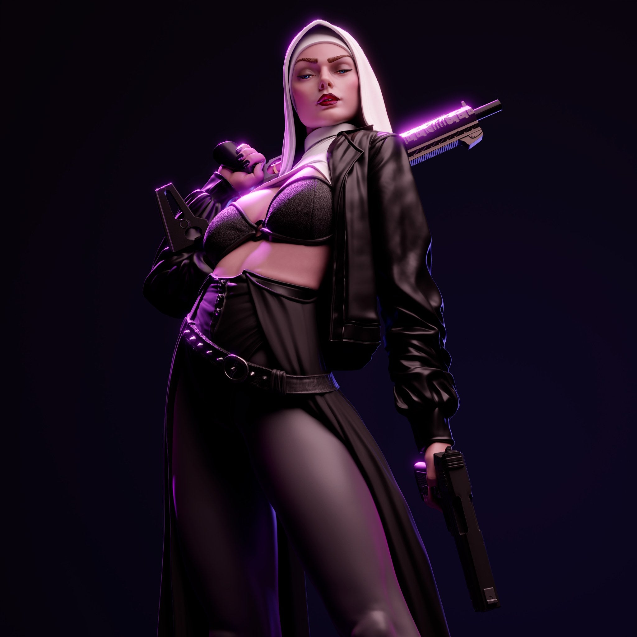 Nun with Gun _Original Characters resin figure by CA 3D Studios — studio preview 1