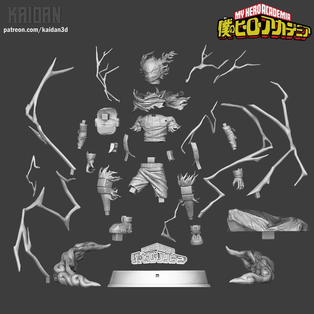 Dark Deku (My Hero Academia) resin figure by Kaidan 3D — studio render 4