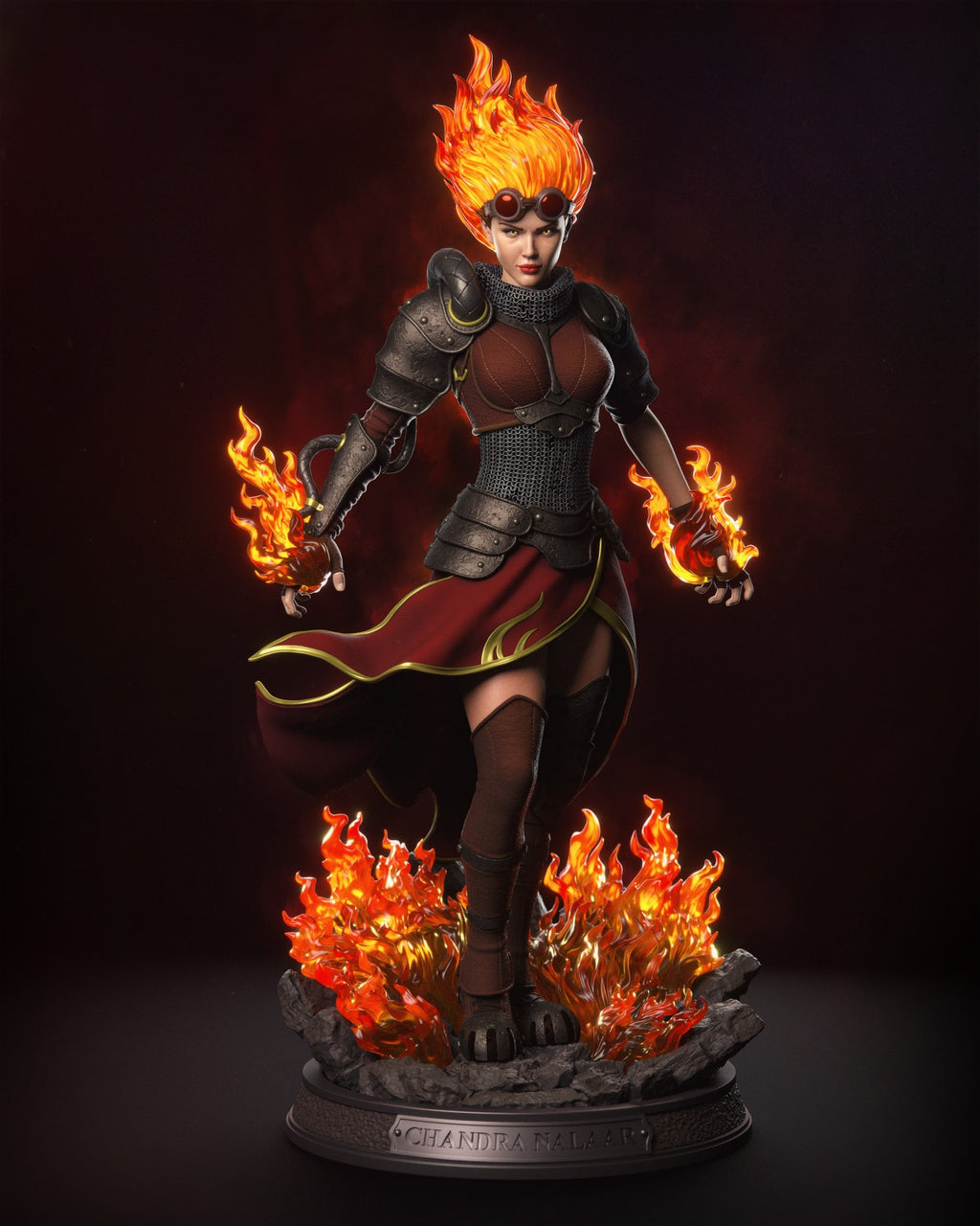 Chandra Nalaar Magic The Gathering resin figure by CA 3D Studios — studio preview 2