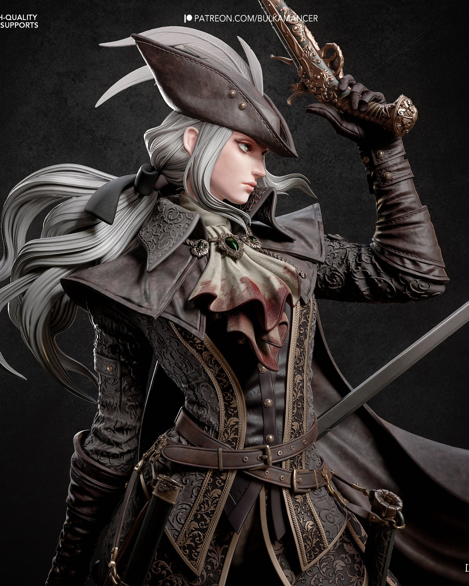 Lady Maria (Bloodborne) resin figure by Bulkamancer — studio render 1