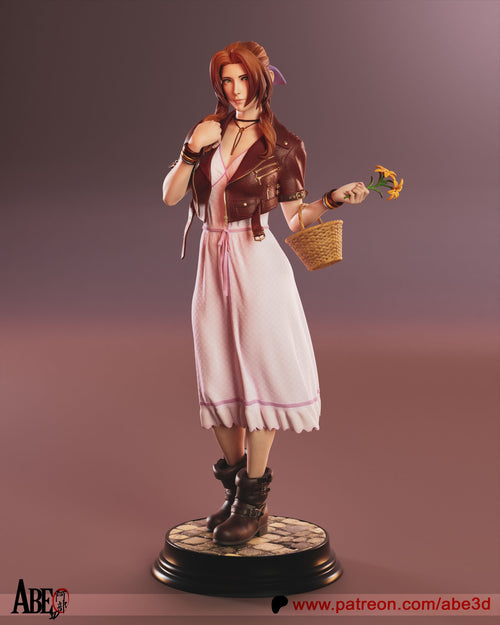 Aerith Gainsborough (Final Fantasy) resin figure by Abe3D — studio render 2