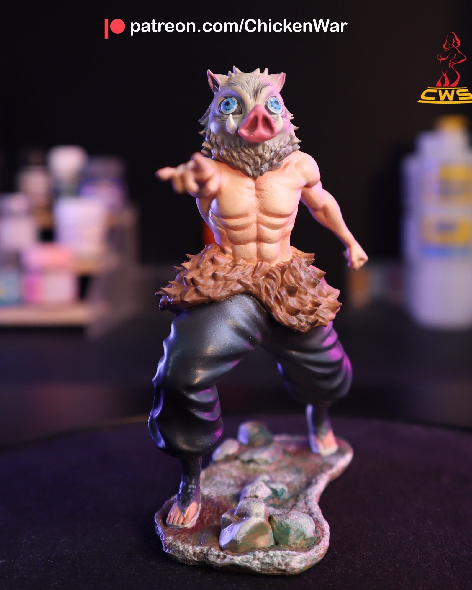 Inosuke Hashibira (Demon Slayer) resin figure by CW Studio — studio render 1