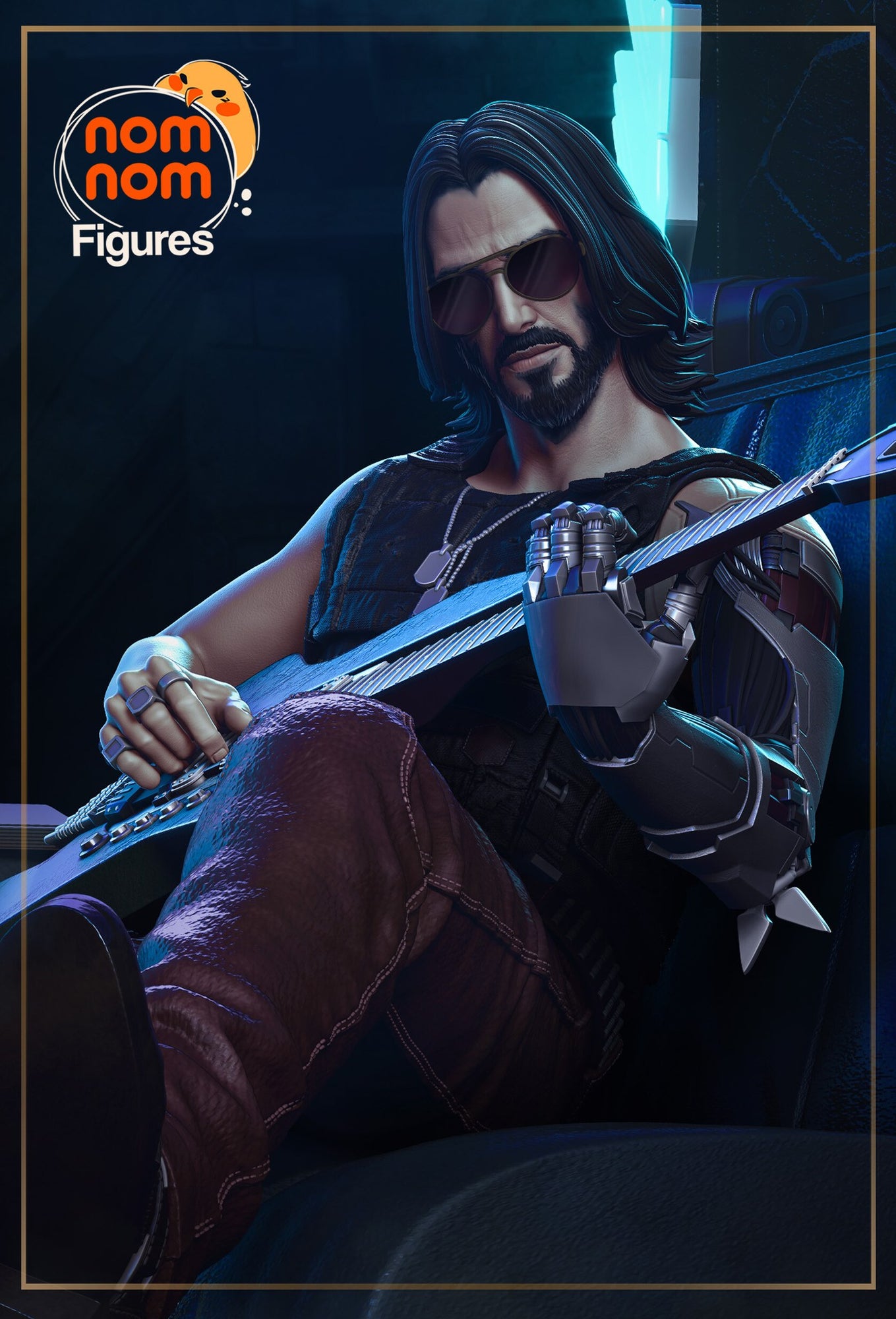 Johnny Silverhand Cyberpunk 2077 resin figure by NomNom Figures — studio preview 1