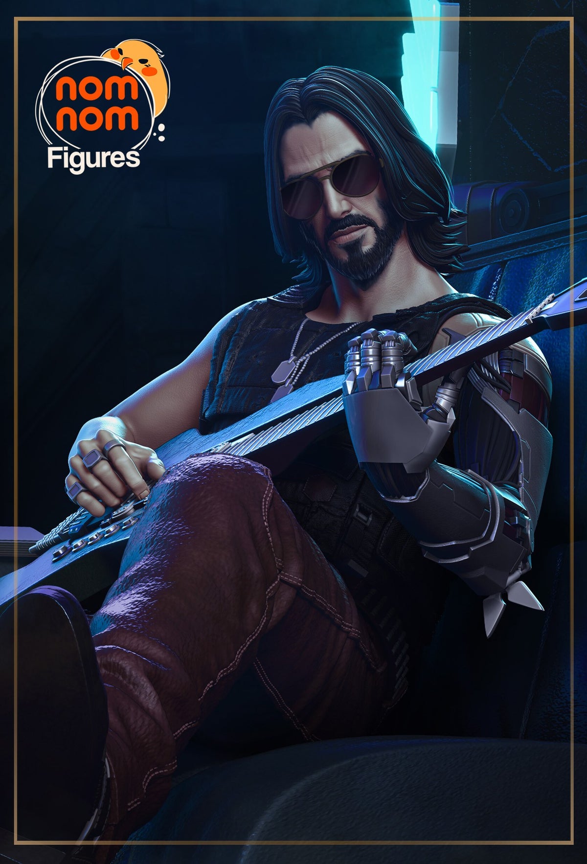 Johnny Silverhand Cyberpunk 2077 resin figure by NomNom Figures — studio preview 1