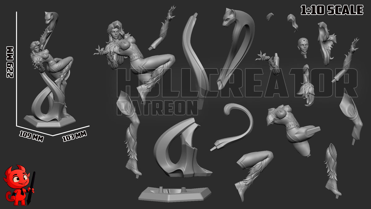 Black Cat (Marvel) resin figure by h3LLcreator — studio render 9