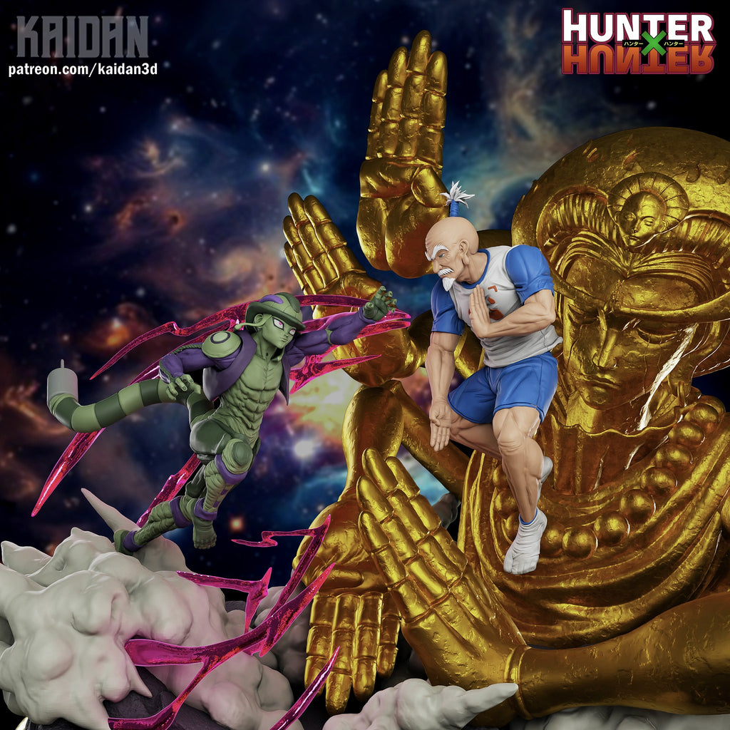 Netero and Meruem (Hunter x Hunter) resin figure by Kaidan 3D — studio render 1