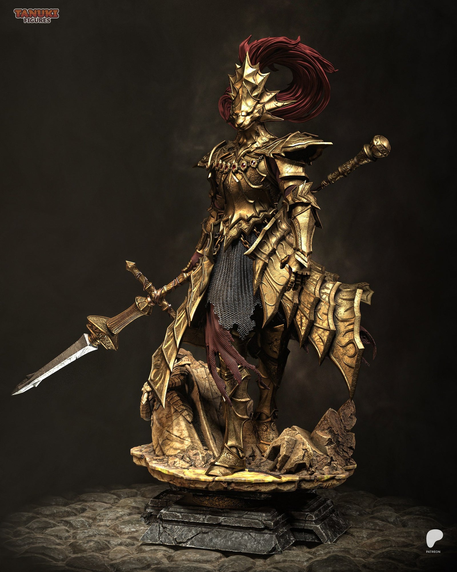Ornstein (Dark Souls) resin figure by Tanuki Figures — studio render 2