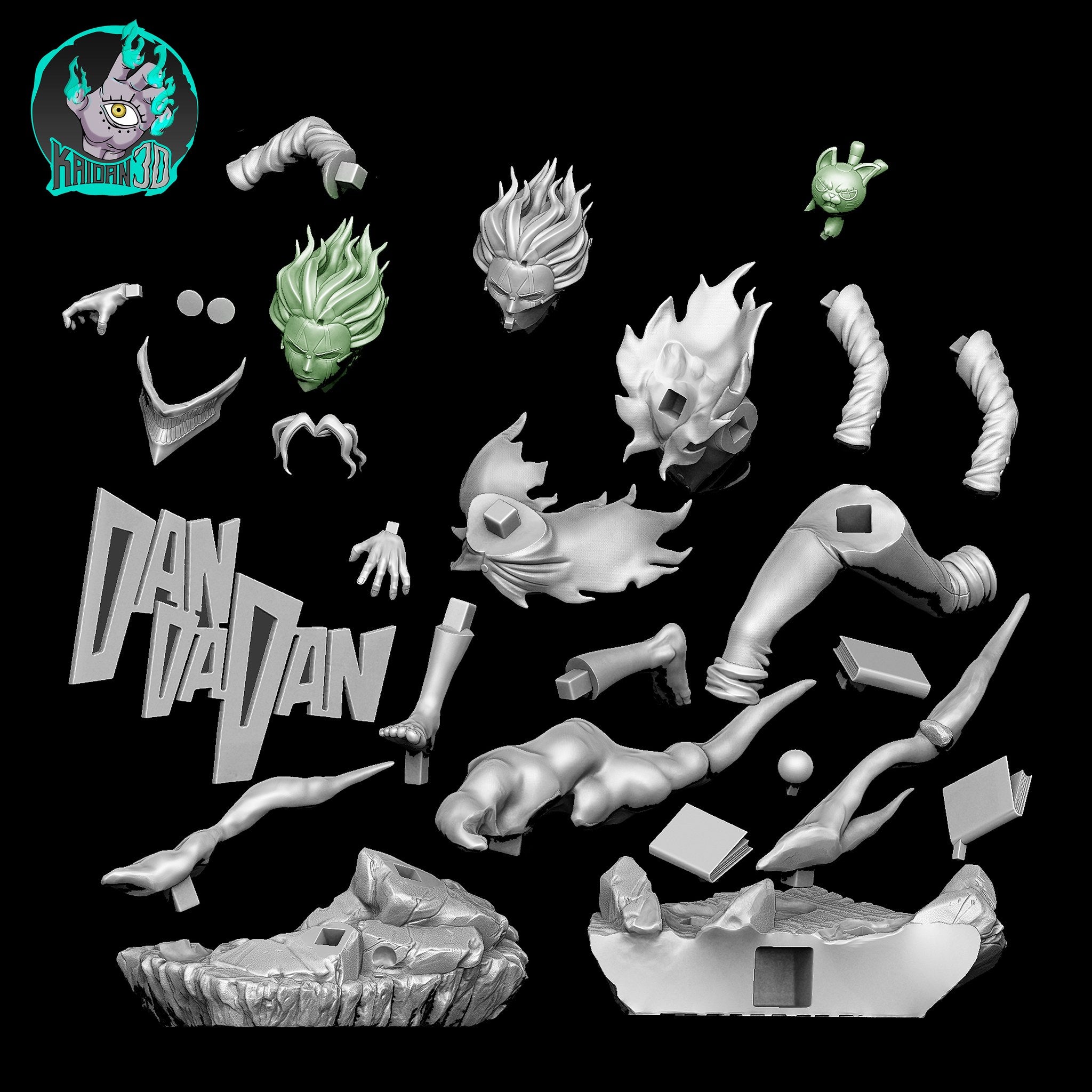 Okarun (Dandadan) resin figure by Kaidan 3D — studio render 5