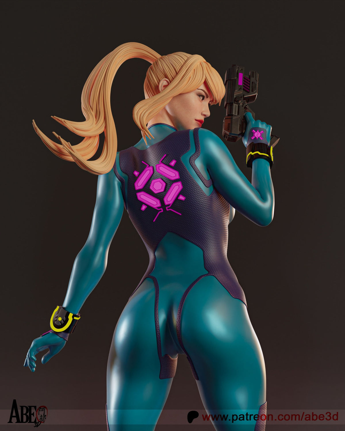 Samus Aran (Metroid) resin figure by Abe3D — studio render 12