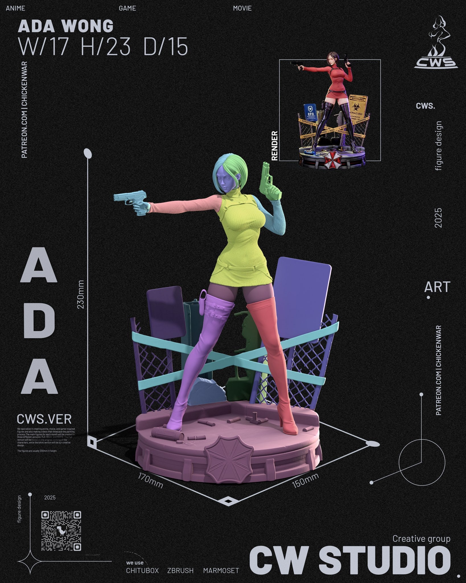 Ada Wong (Resident Evil) resin figure by CW Studio — studio render 12