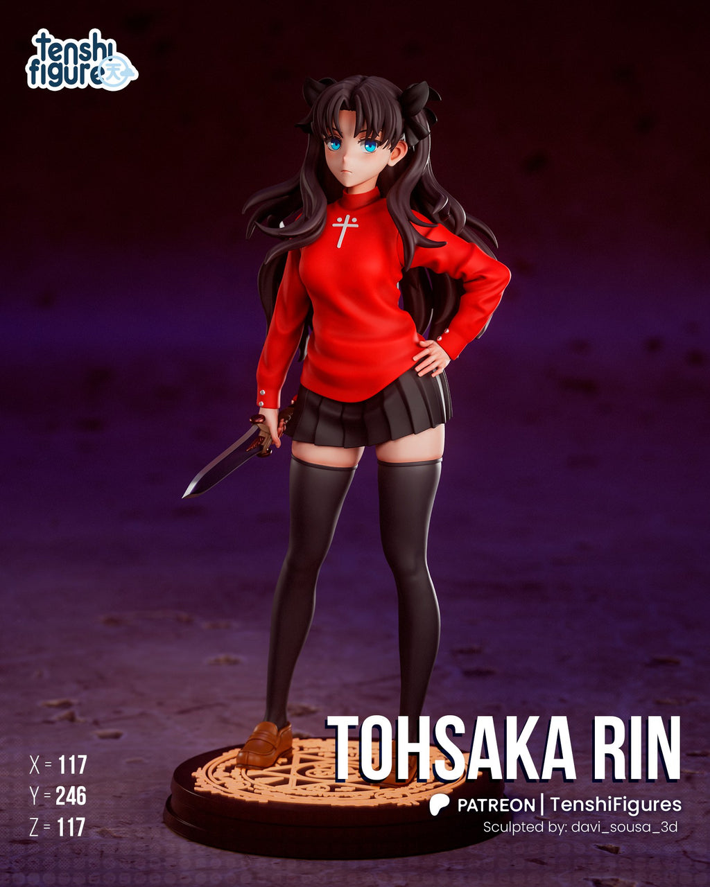 Rin Tohsaka (Fate) resin figure by Tenshi Figures — studio render 3