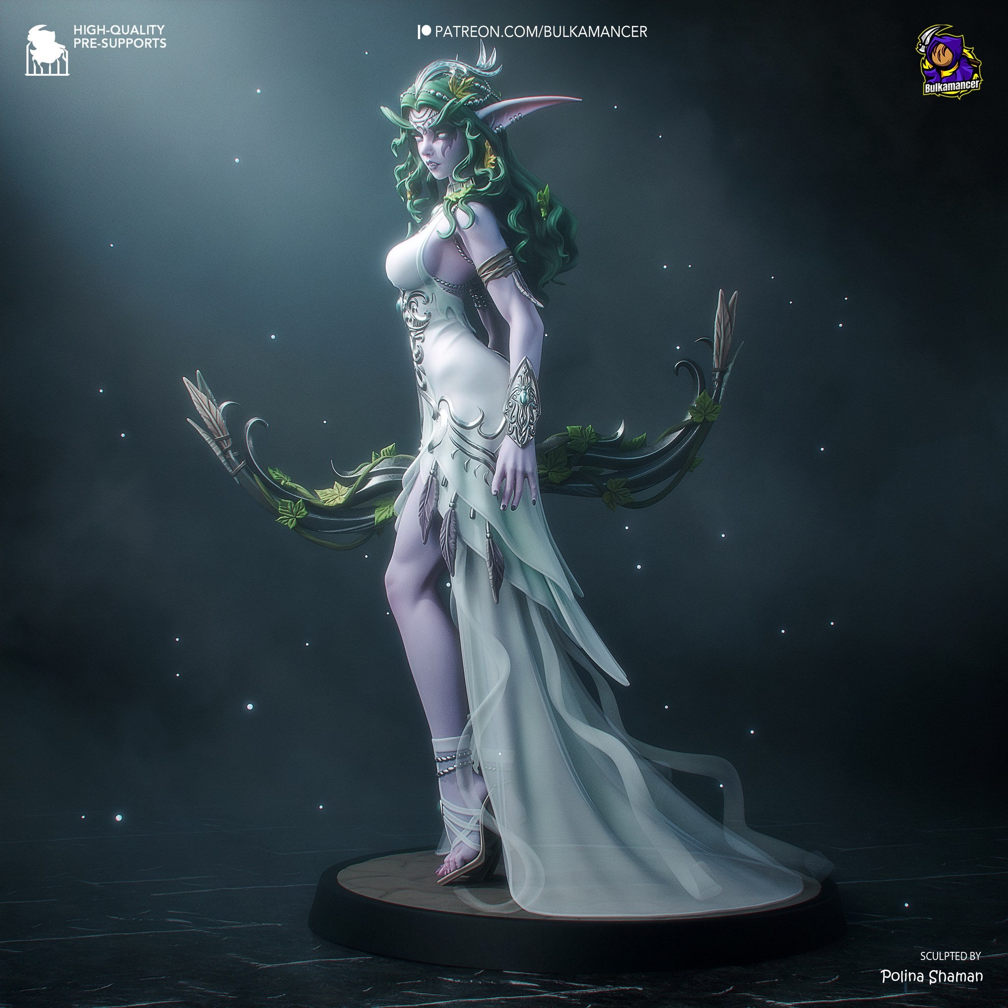 Tyrande Whisperwind (World of Warcraft) resin figure by Bulkamancer — studio render 5