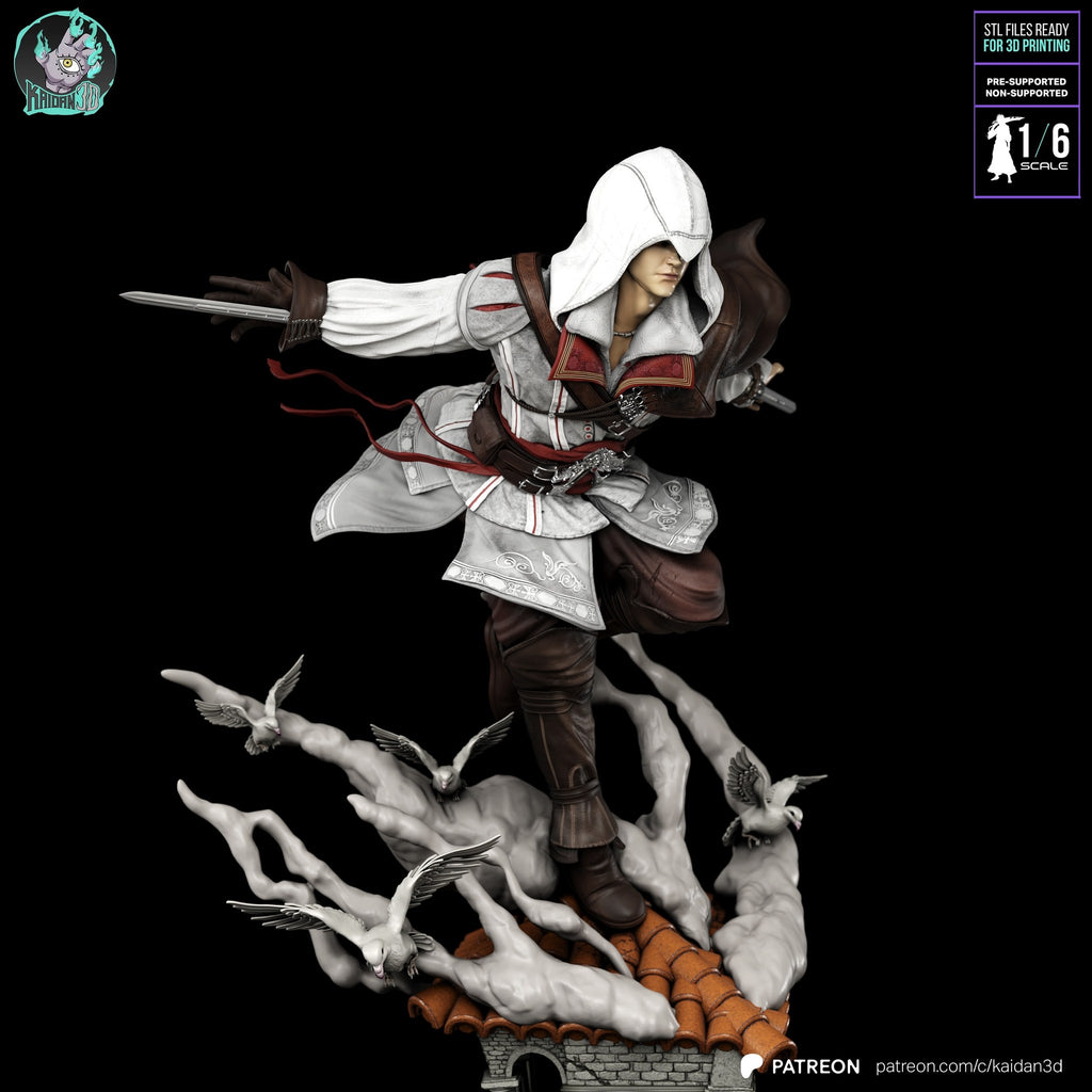 Ezio Auditore (Assassin's Creed) resin figure by Kaidan 3D — studio render 3