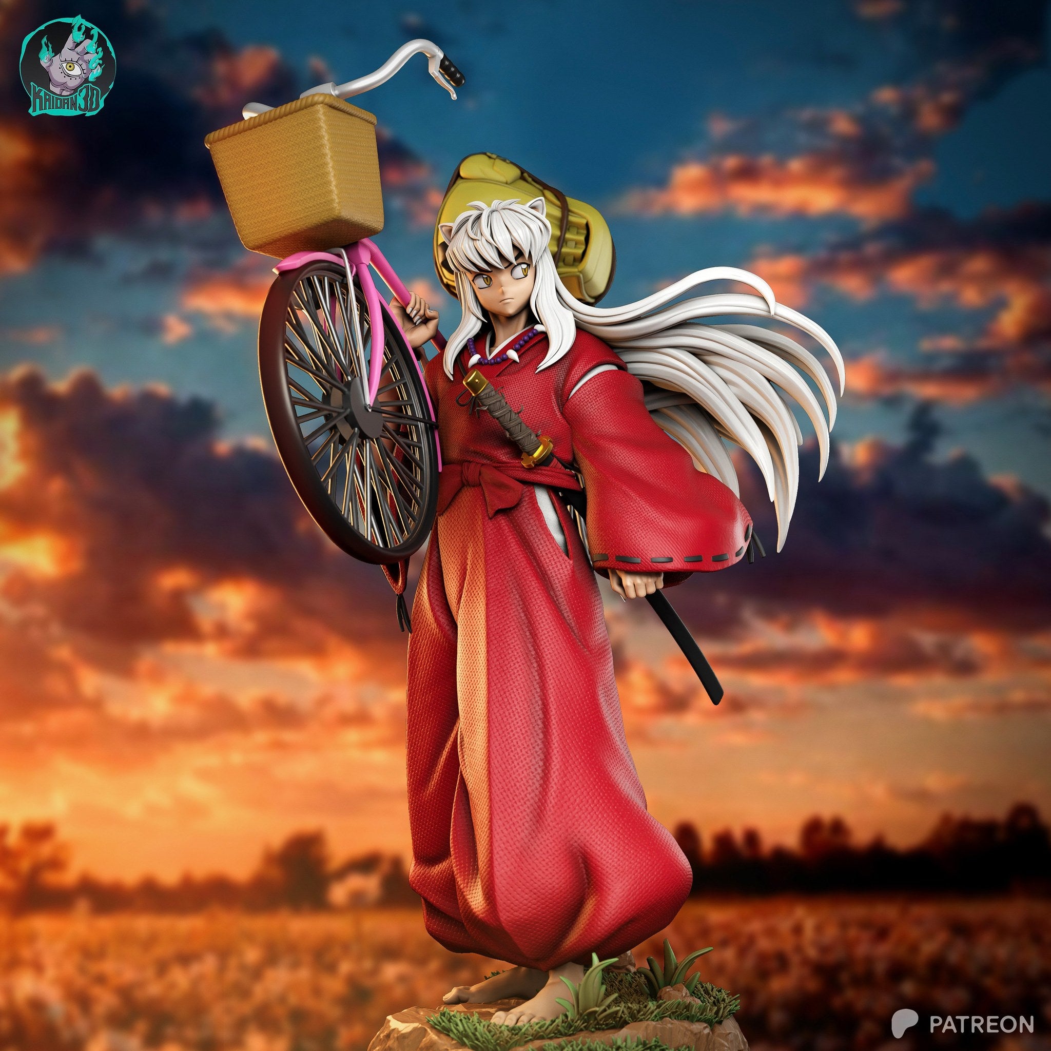 Inuyasha (Inuyasha) resin figure by Kaidan 3D — studio render 2