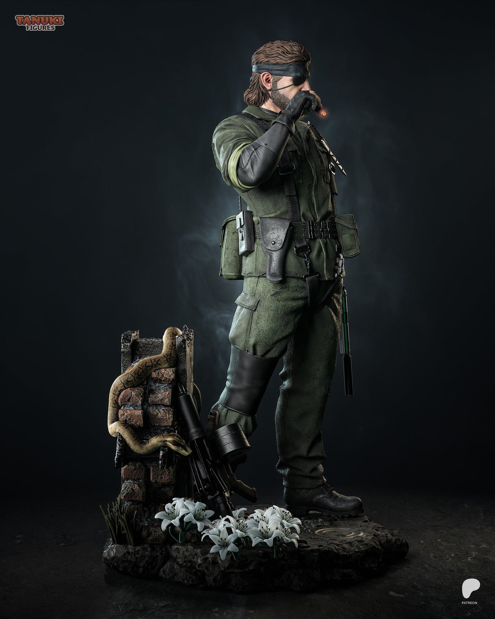 Big Boss (Metal Gear Solid) resin figure by Tanuki Figures — studio render 2