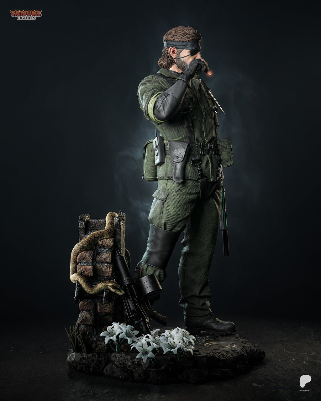 Big Boss (Metal Gear Solid) resin figure by Tanuki Figures — studio render 2