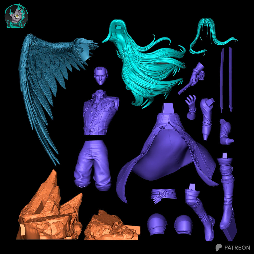 Sephiroth (Final Fantasy) resin figure by Kaidan 3D — studio render 6