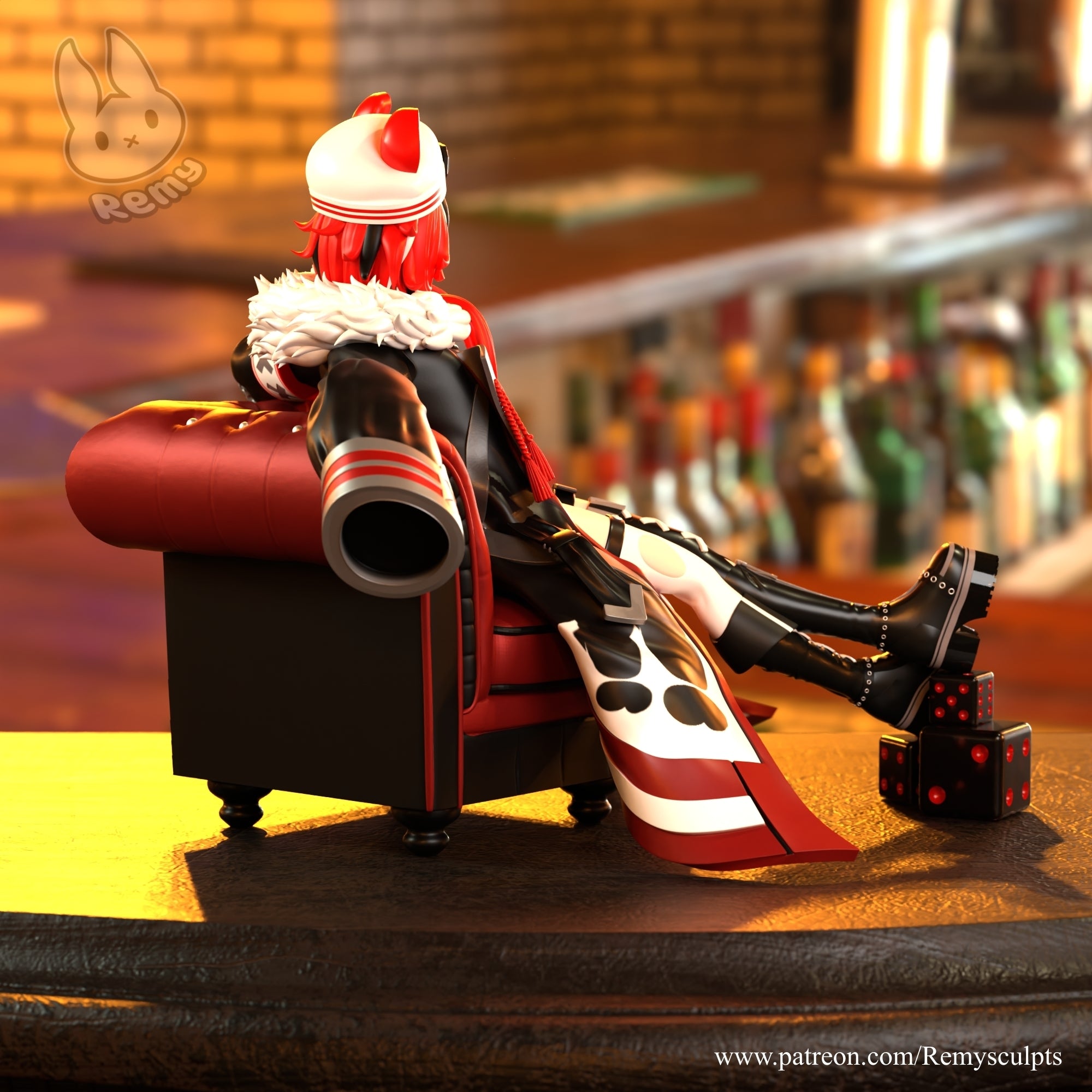 Hakos Baelz (Hololive) resin figure by RemyJF — studio render 4