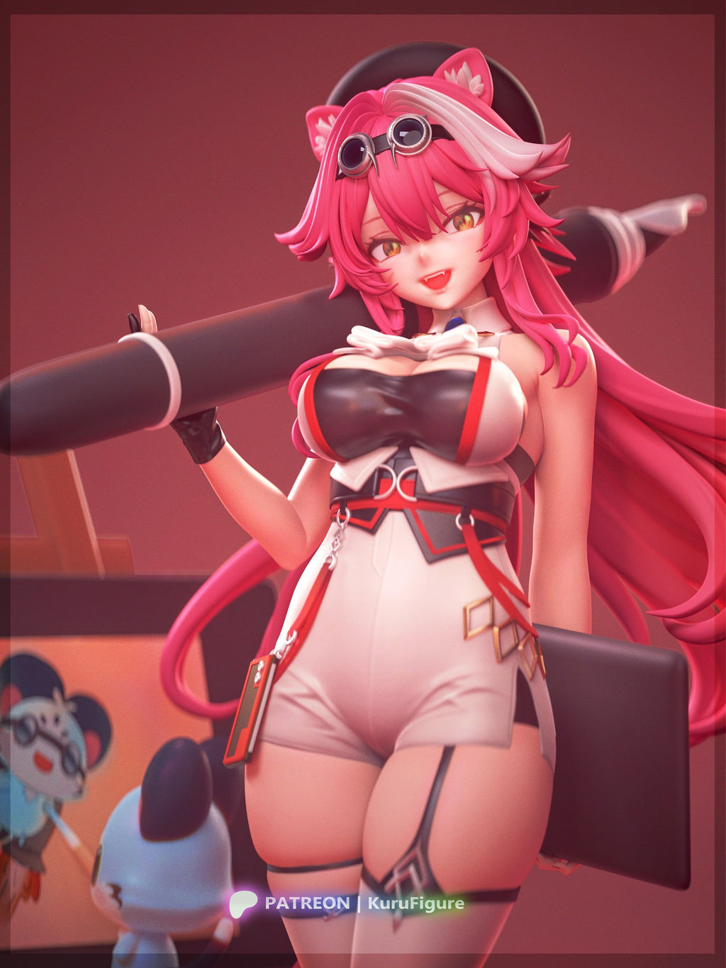 Raora Panthera (Hololive) resin figure by Kuru Figures — studio render 2