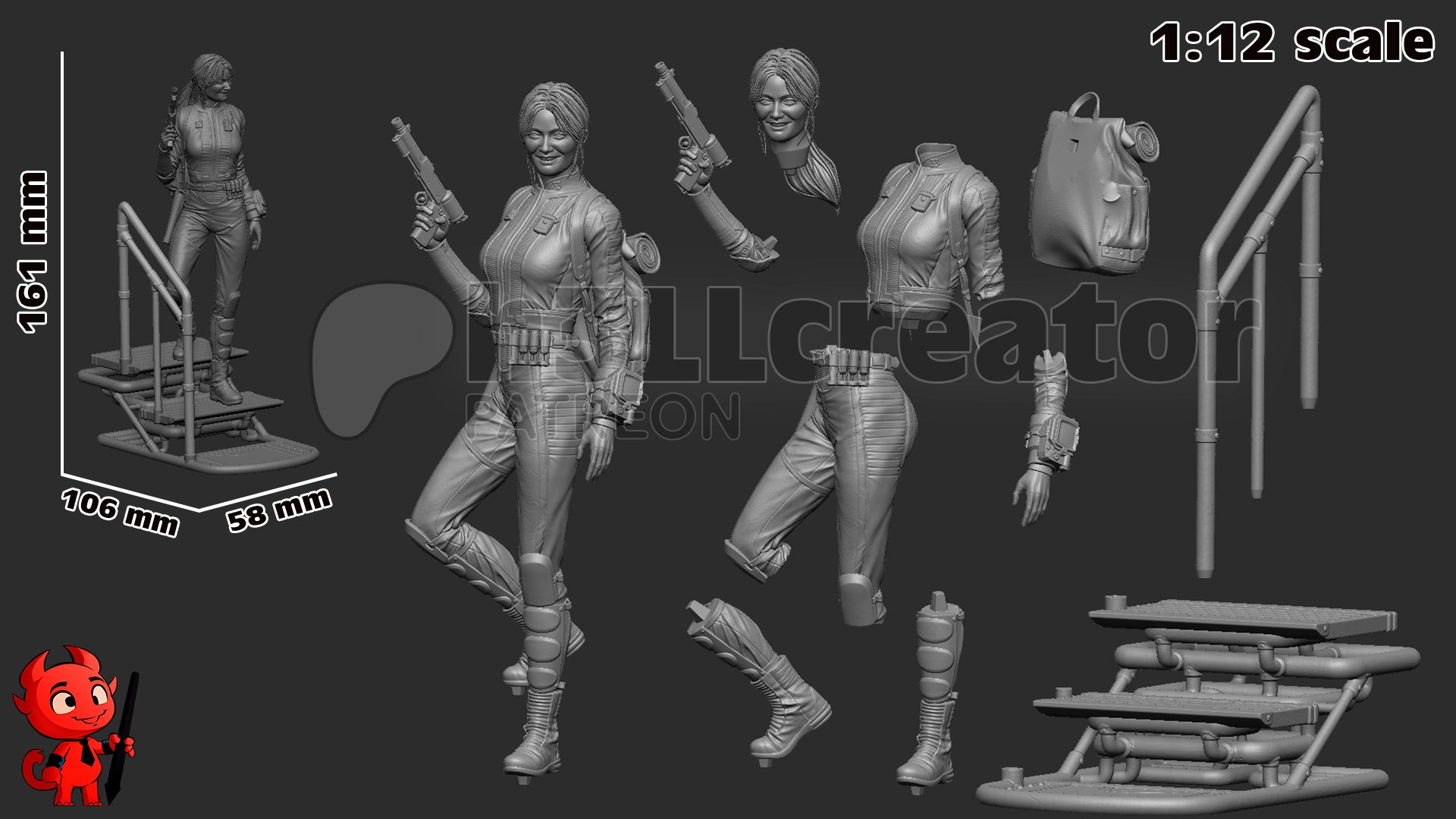 Lucy MacLean (Fallout) resin figure by h3LLcreator — studio render 11