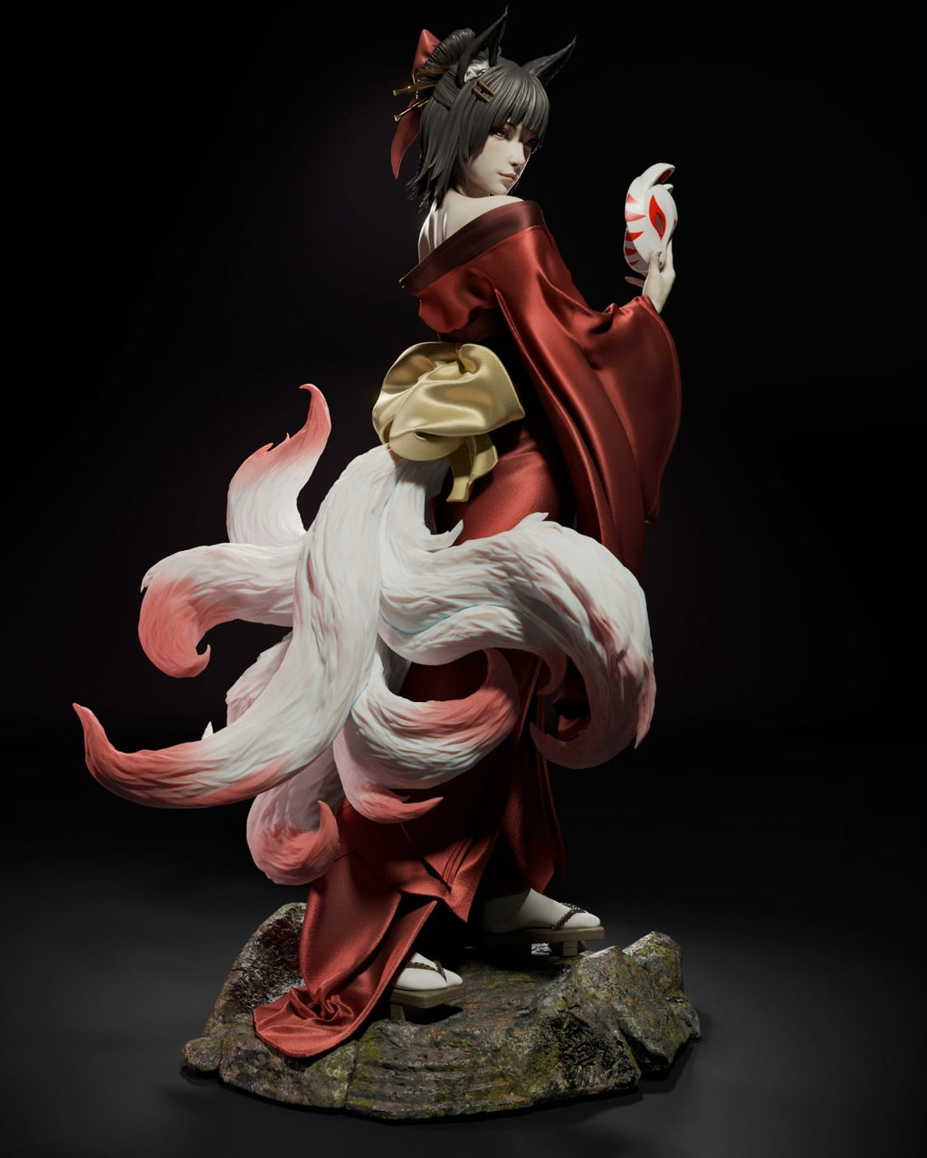 Amaterasu Okami resin figure by CA 3D Studios — studio preview 2