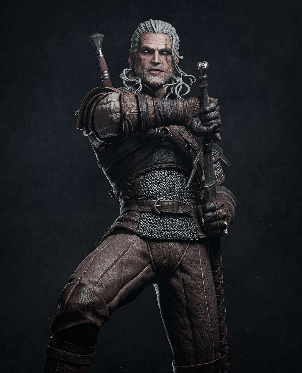Geralt of Rivia The Witcher resin figure by CA 3D Studios — studio preview 2