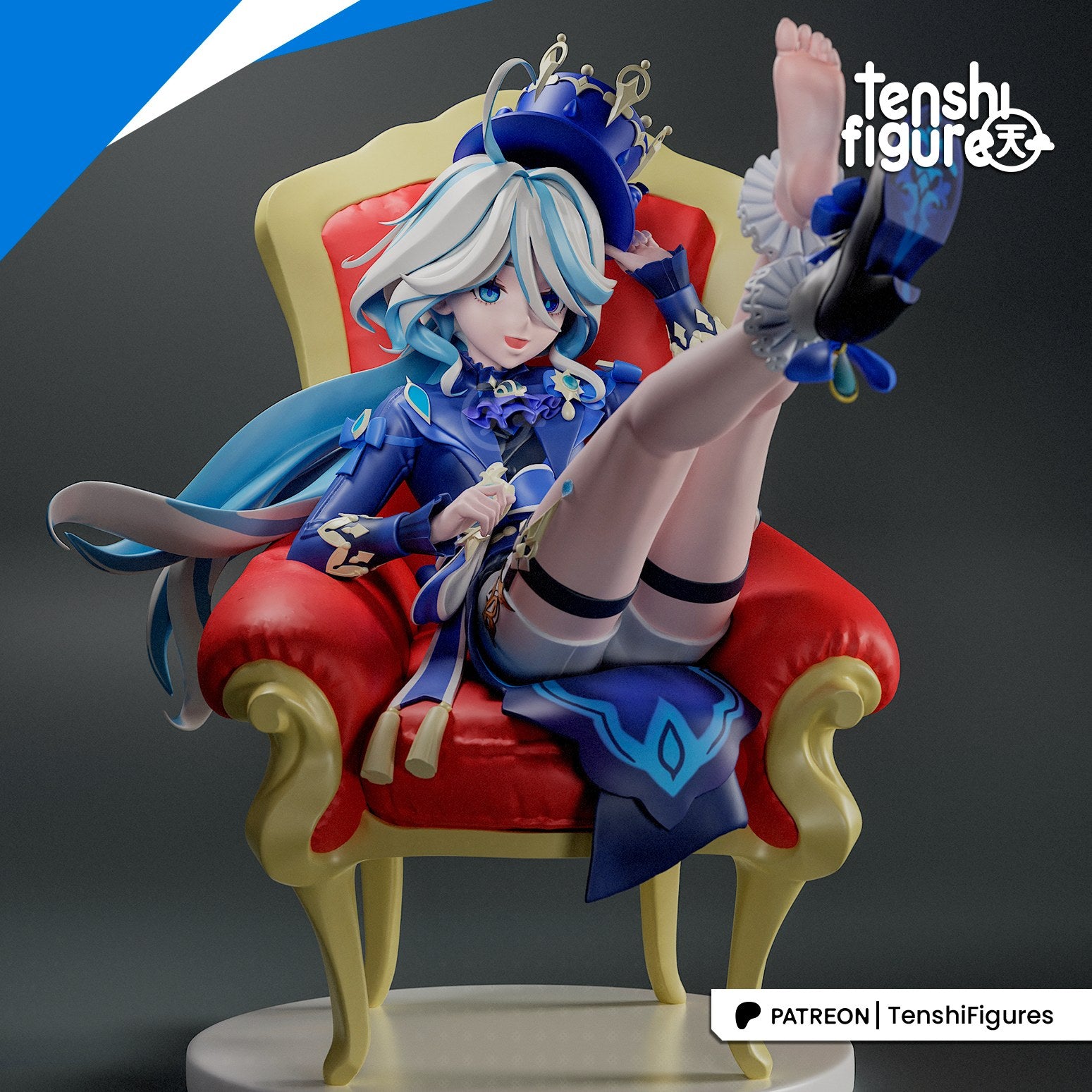 Furina de Fontaine (Genshin Impact) resin figure by Tenshi Figures — studio render 3