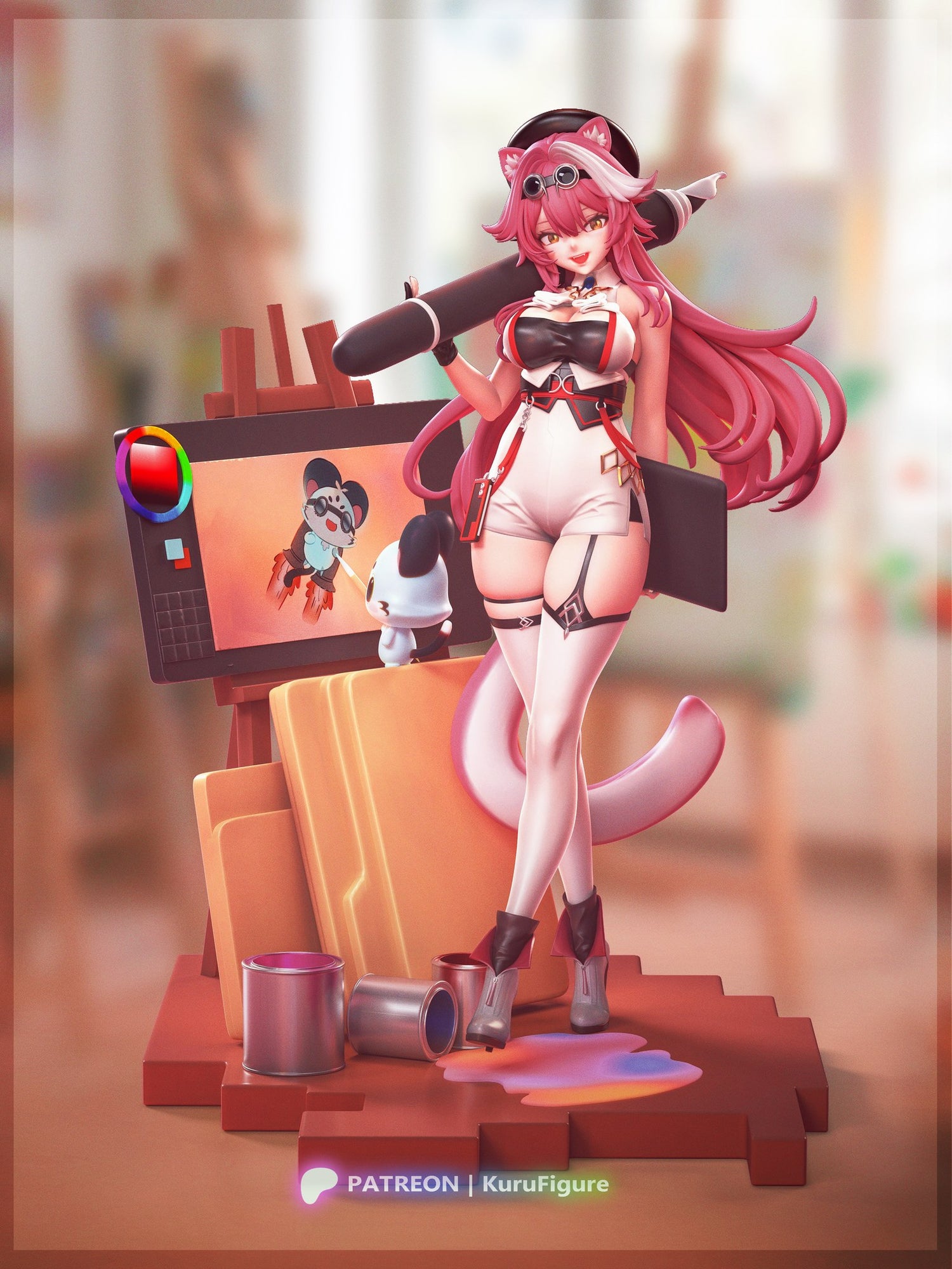 Raora Panthera (Hololive) resin figure by Kuru Figures — studio render 1