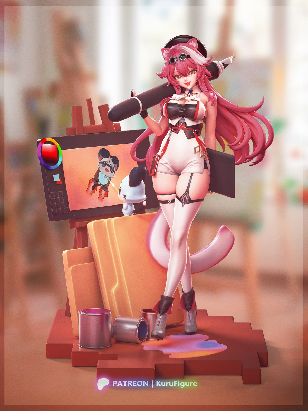 Raora Panthera (Hololive) resin figure by Kuru Figures — studio render 1