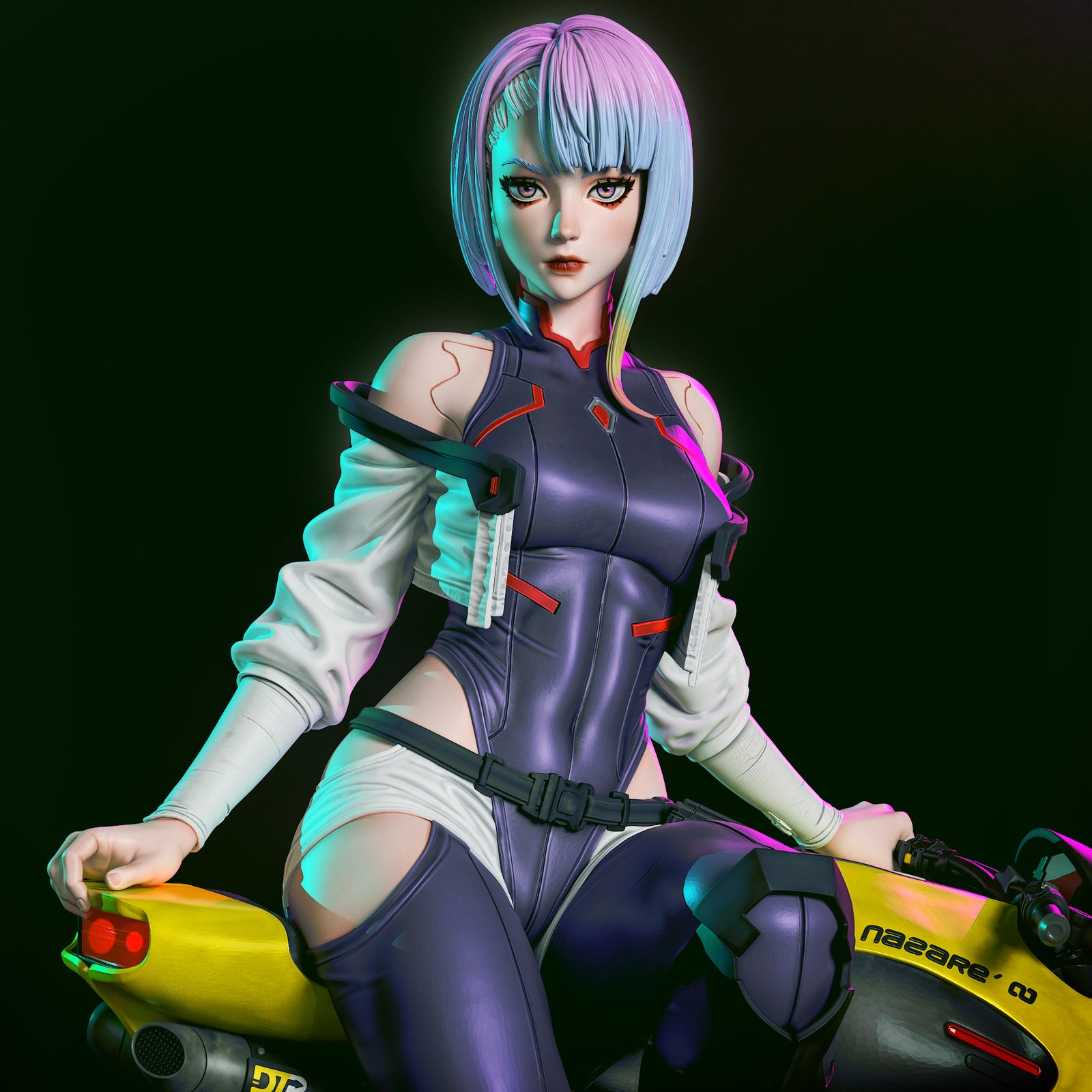 Lucy Kushinada Cyberpunk Edgerunners resin figure by CA 3D Studios — studio preview 1