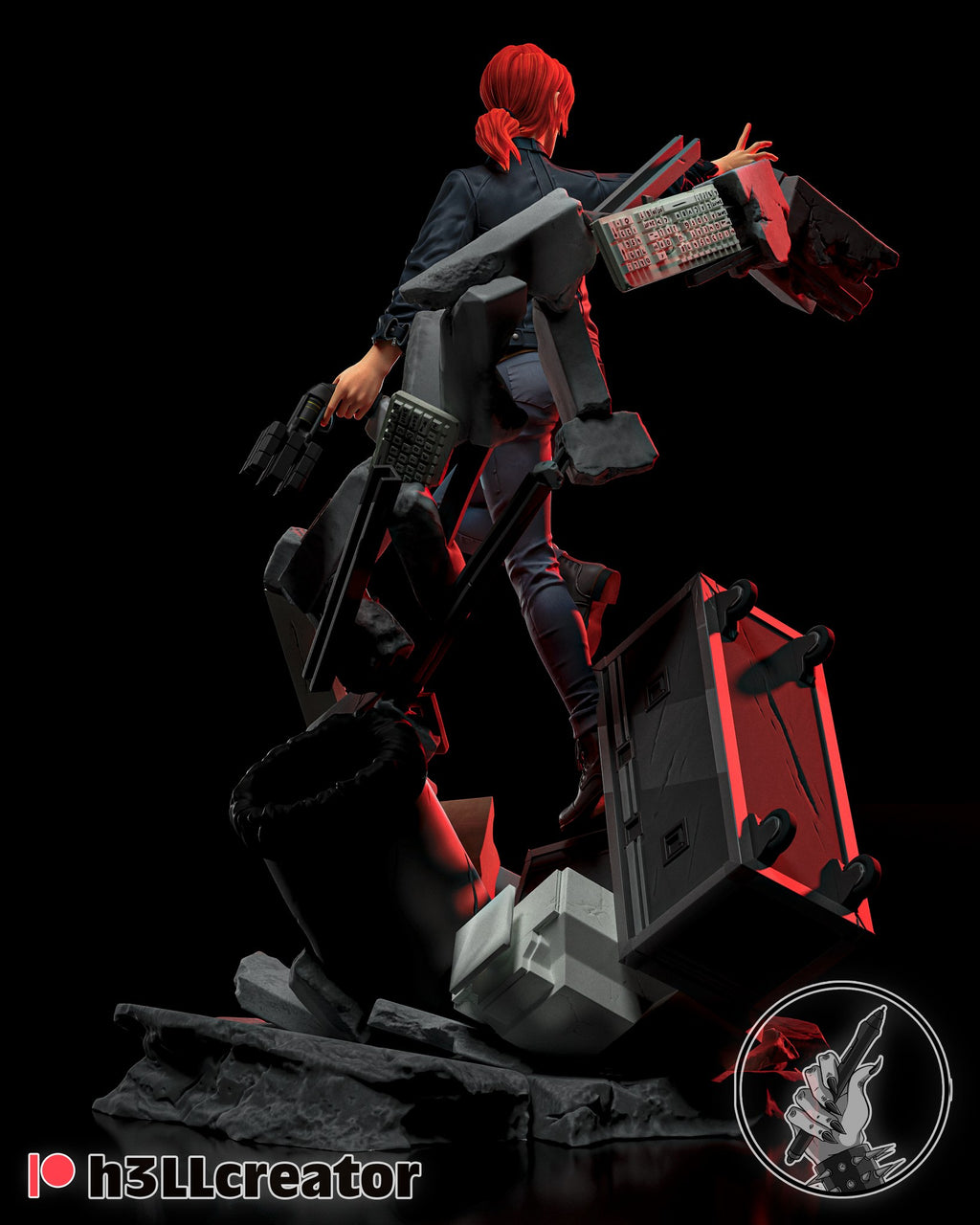Jesse Faden (Control) resin figure by h3LLcreator — studio render 3