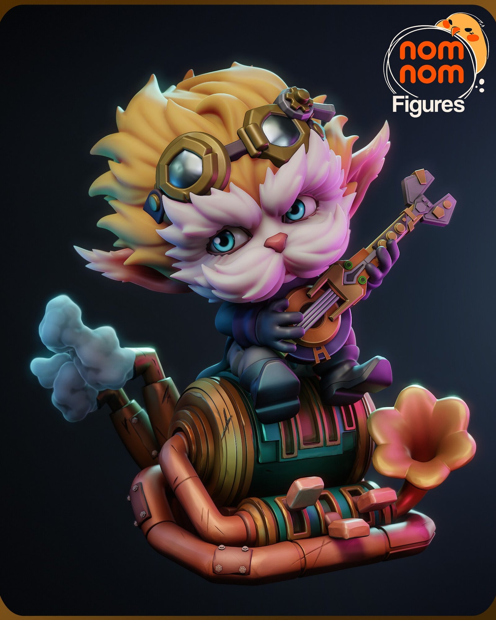 Heimerdinger Arcane Chibi resin figure by NomNom Figures — studio preview 1
