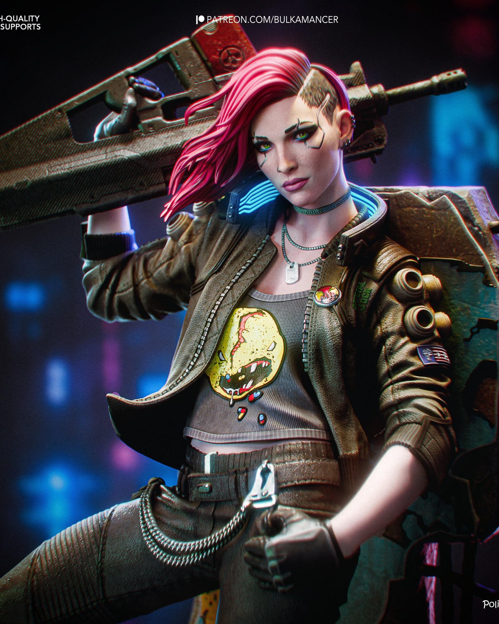 V (Valerie) (Cyberpunk 2077) resin figure by Bulkamancer — studio render 2