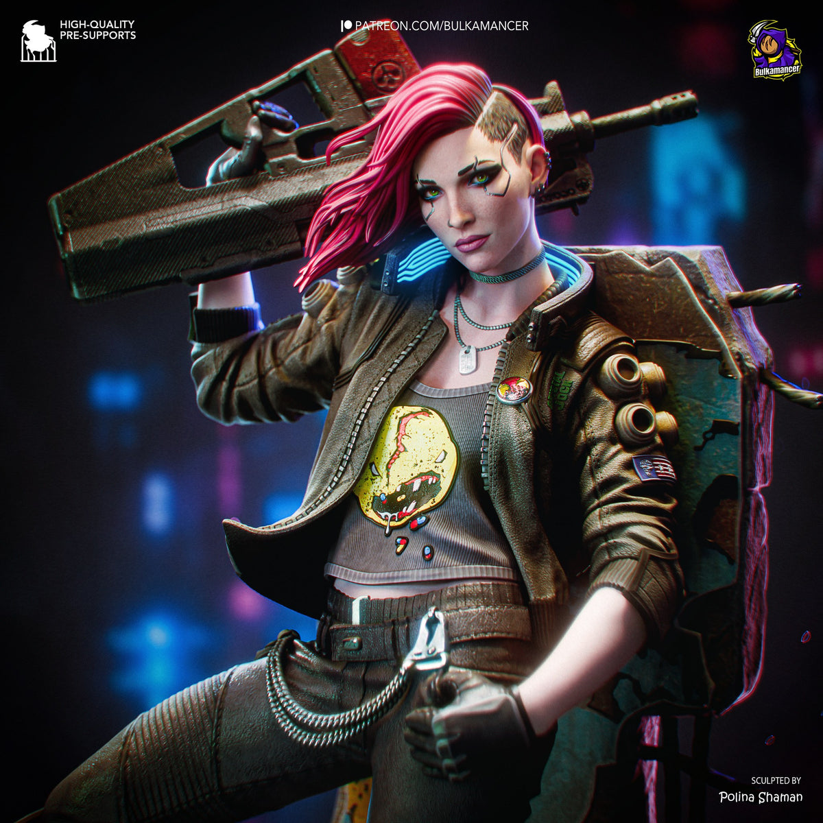 V (Valerie) (Cyberpunk 2077) resin figure by Bulkamancer — studio render 2