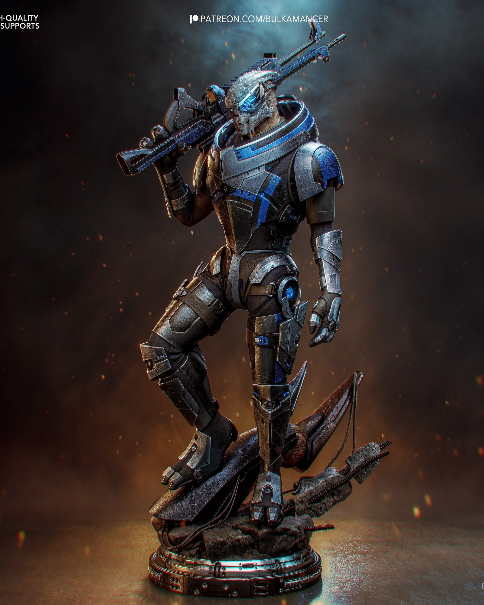 Garrus Vakarian (Mass Effect) resin figure by Bulkamancer — studio render 3