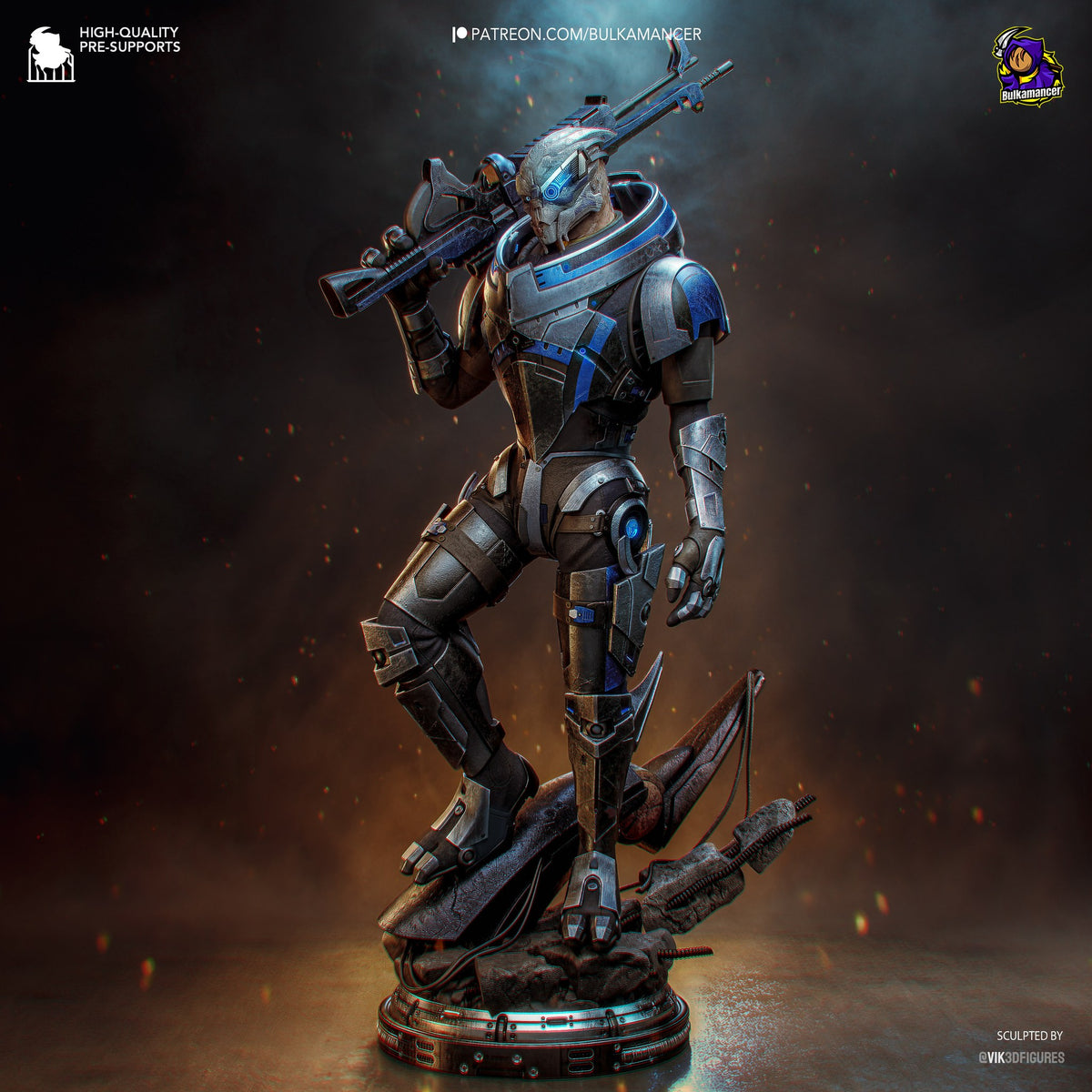 Garrus Vakarian (Mass Effect) resin figure by Bulkamancer — studio render 3