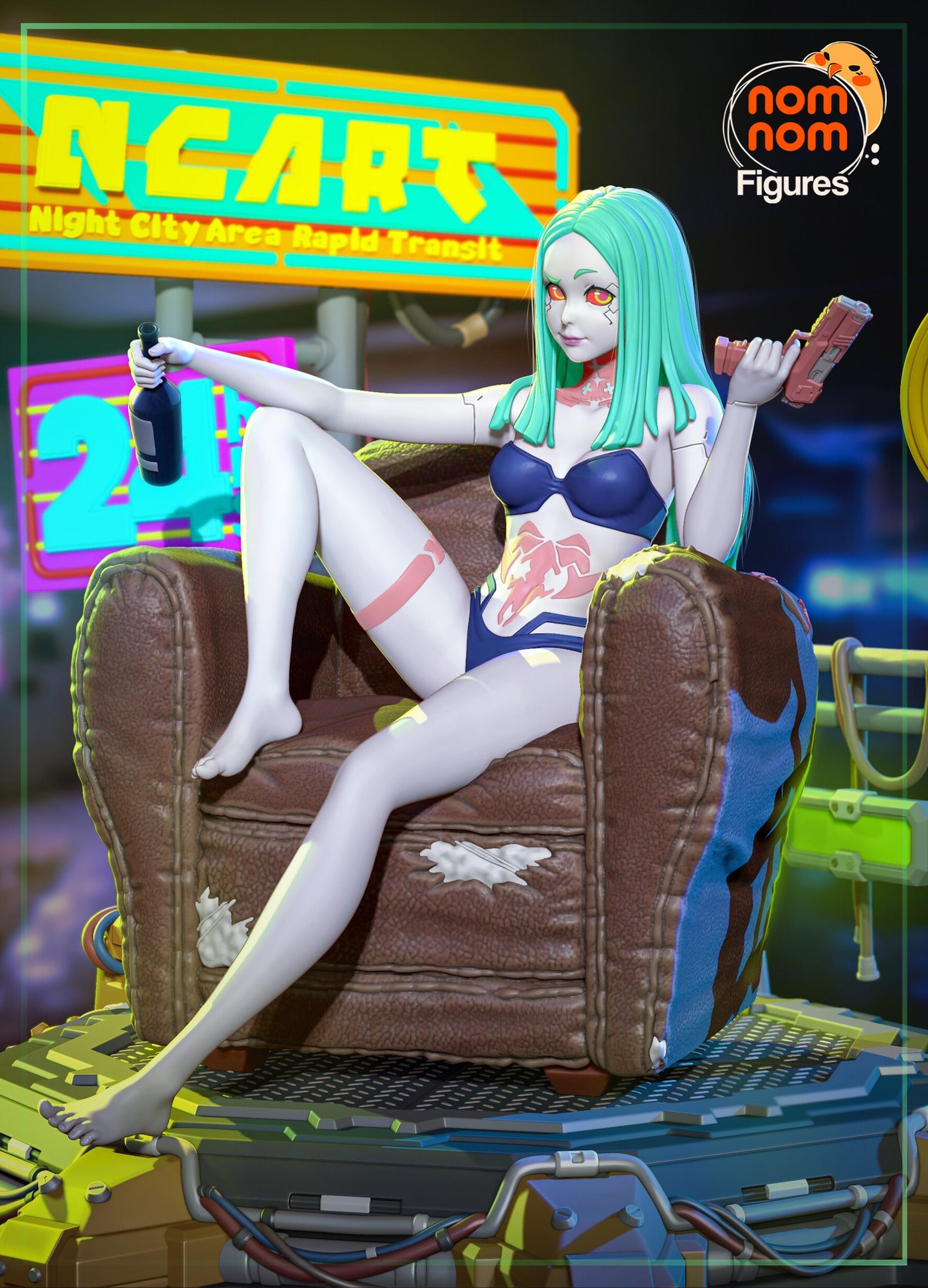 Rebecca Cyberpunk Edgerunners resin figure by NomNom Figures — studio preview 1