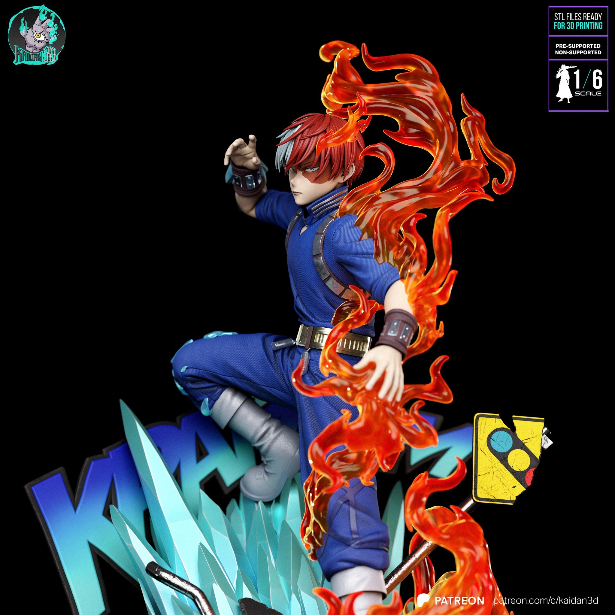 Shoto Todoroki (My Hero Academia) resin figure by Kaidan 3D — studio render 4