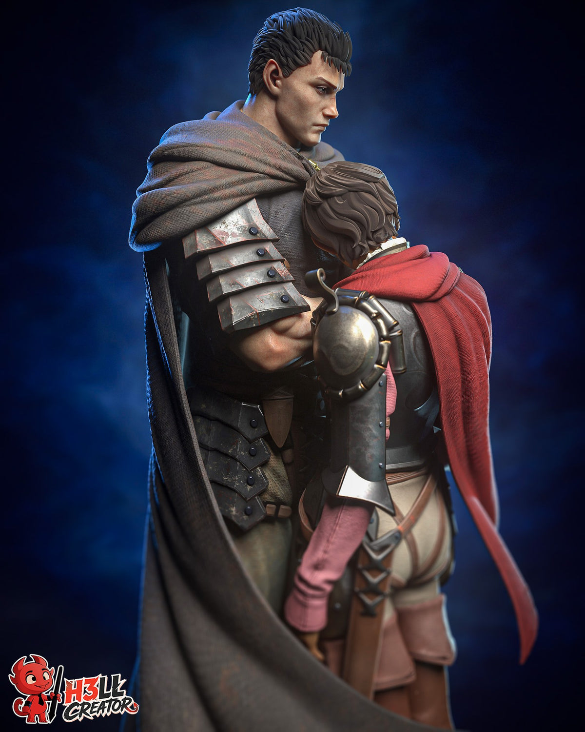 Guts and Casca (Berserk) resin figure by h3LLcreator — studio render 5