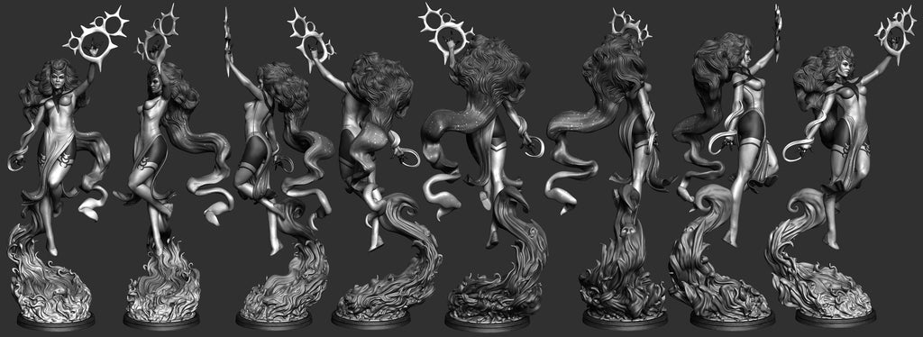 Scarlet Witch (Marvel) resin figure by Abe3D — studio render 16
