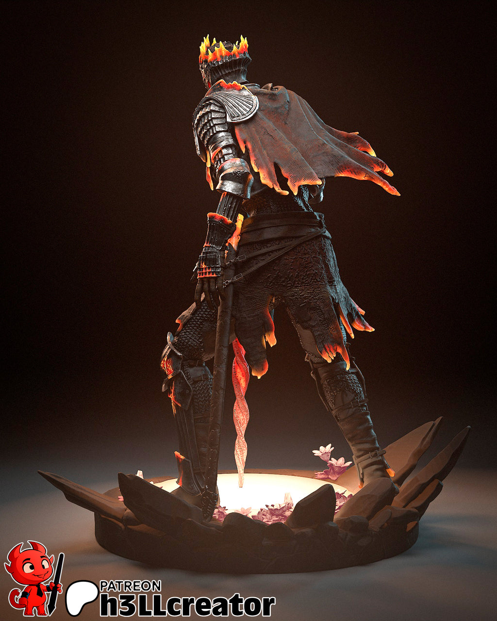 Soul of Cinder (Dark Souls) resin figure by h3LLcreator — studio render 14