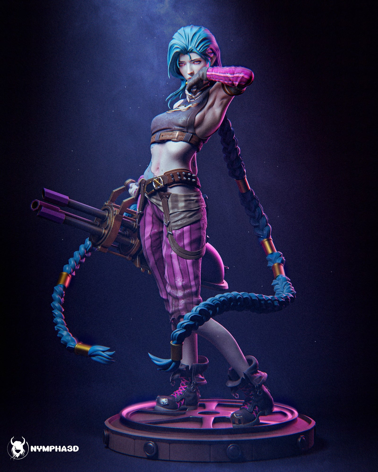 Jinx (Arcane) resin figure by Nympha — studio render 2
