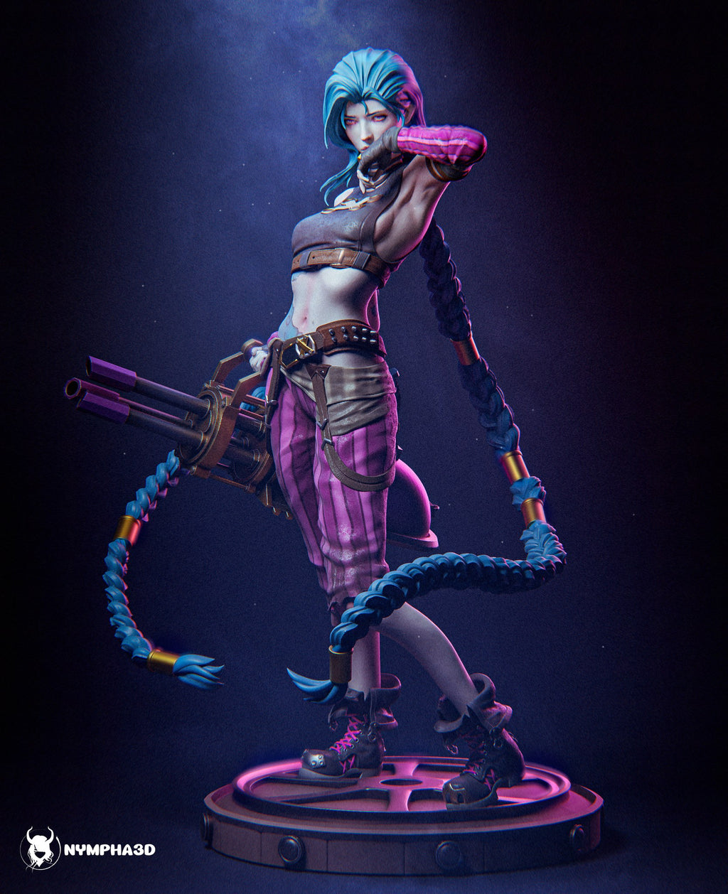 Jinx (Arcane) resin figure by Nympha — studio render 2