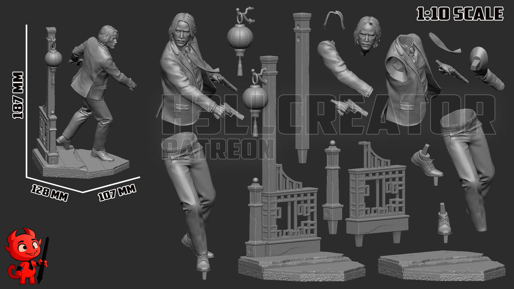 John Wick (John Wick) resin figure by h3LLcreator — studio render 10