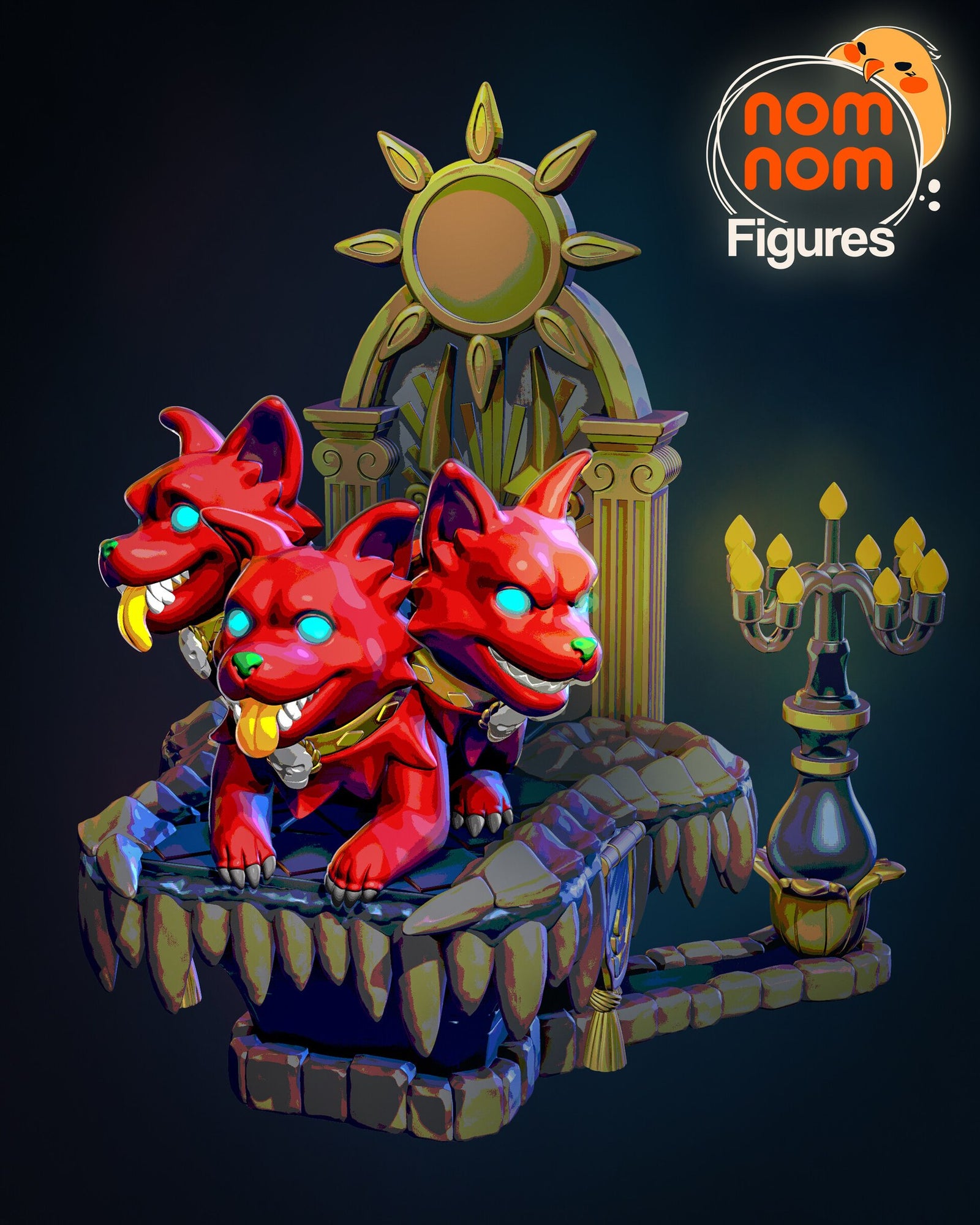 Cerberus Hades Chibi resin figure by NomNom Figures — studio preview 1