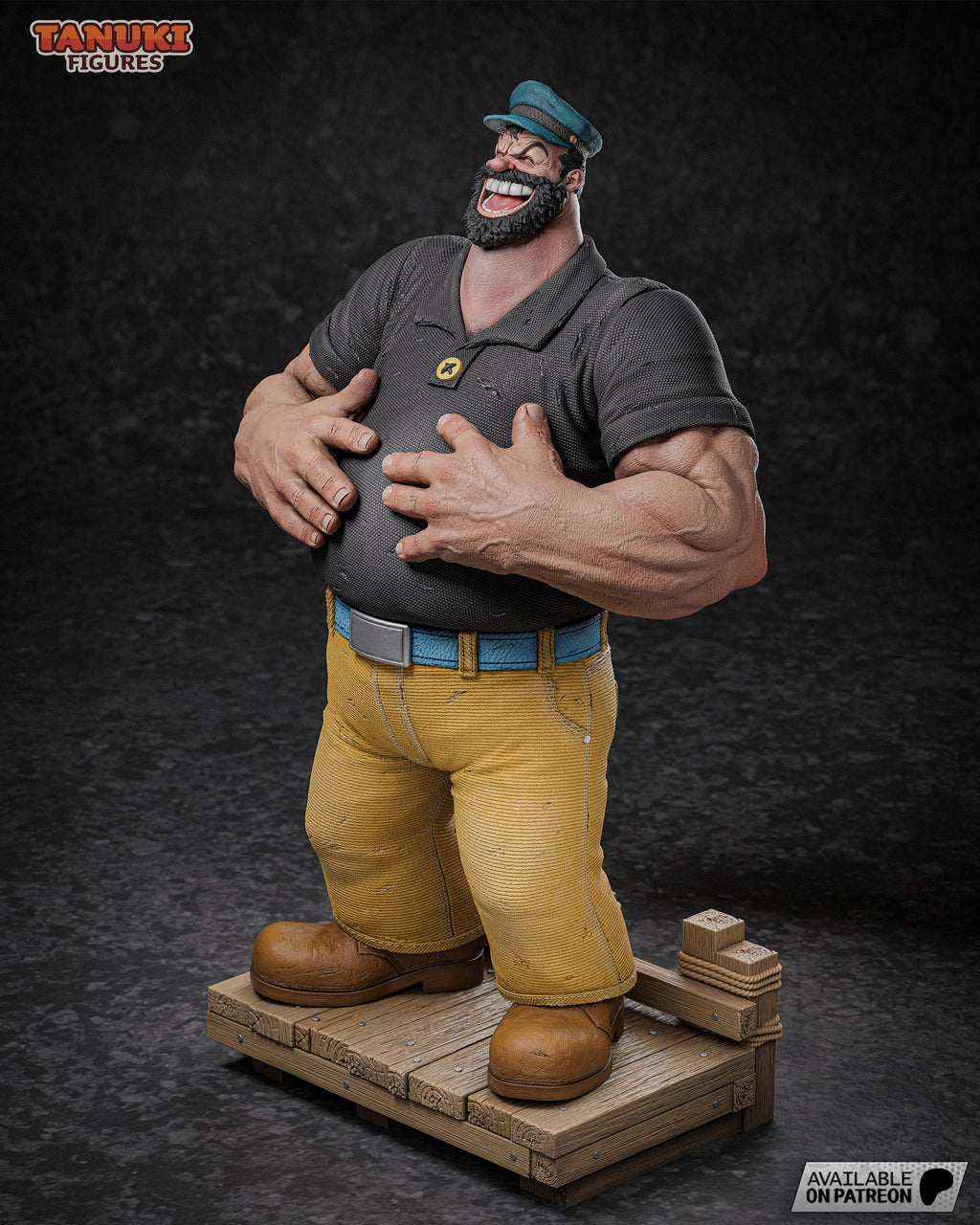 Bluto (Popeye) resin figure by Tanuki Figures — studio render 2