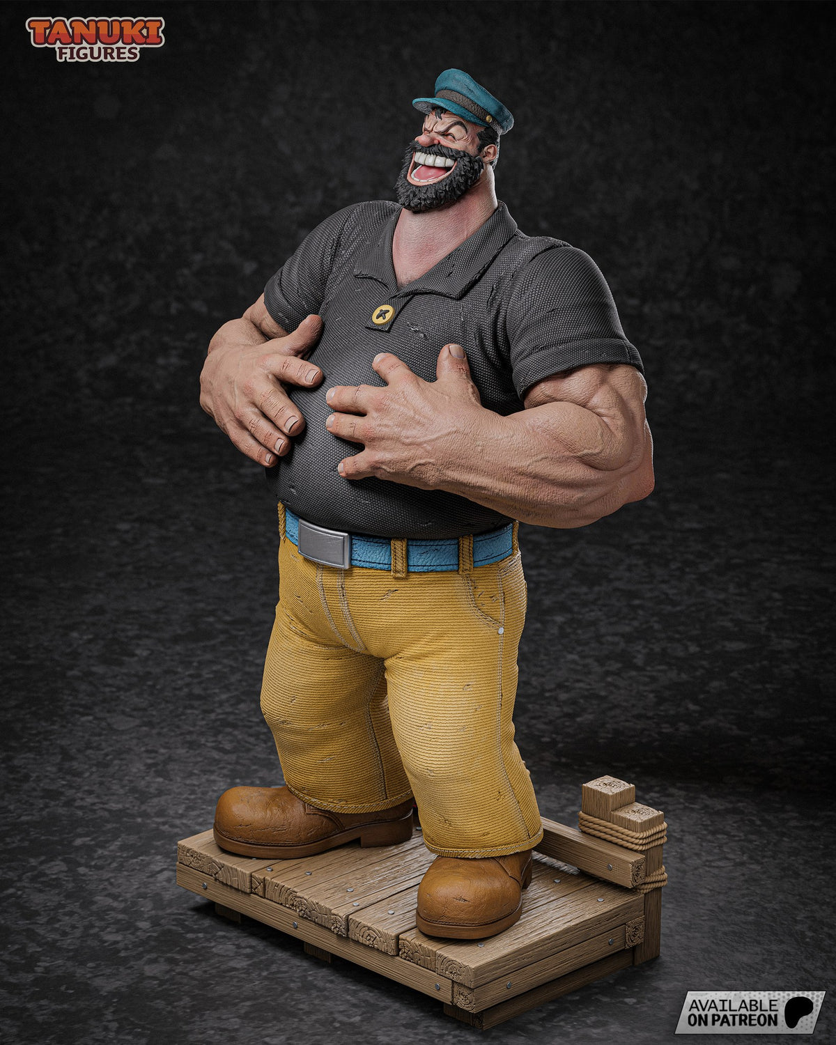 Bluto (Popeye) resin figure by Tanuki Figures — studio render 2