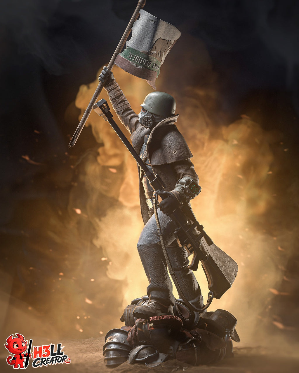 NCR Ranger (Fallout) resin figure by h3LLcreator — studio render 6